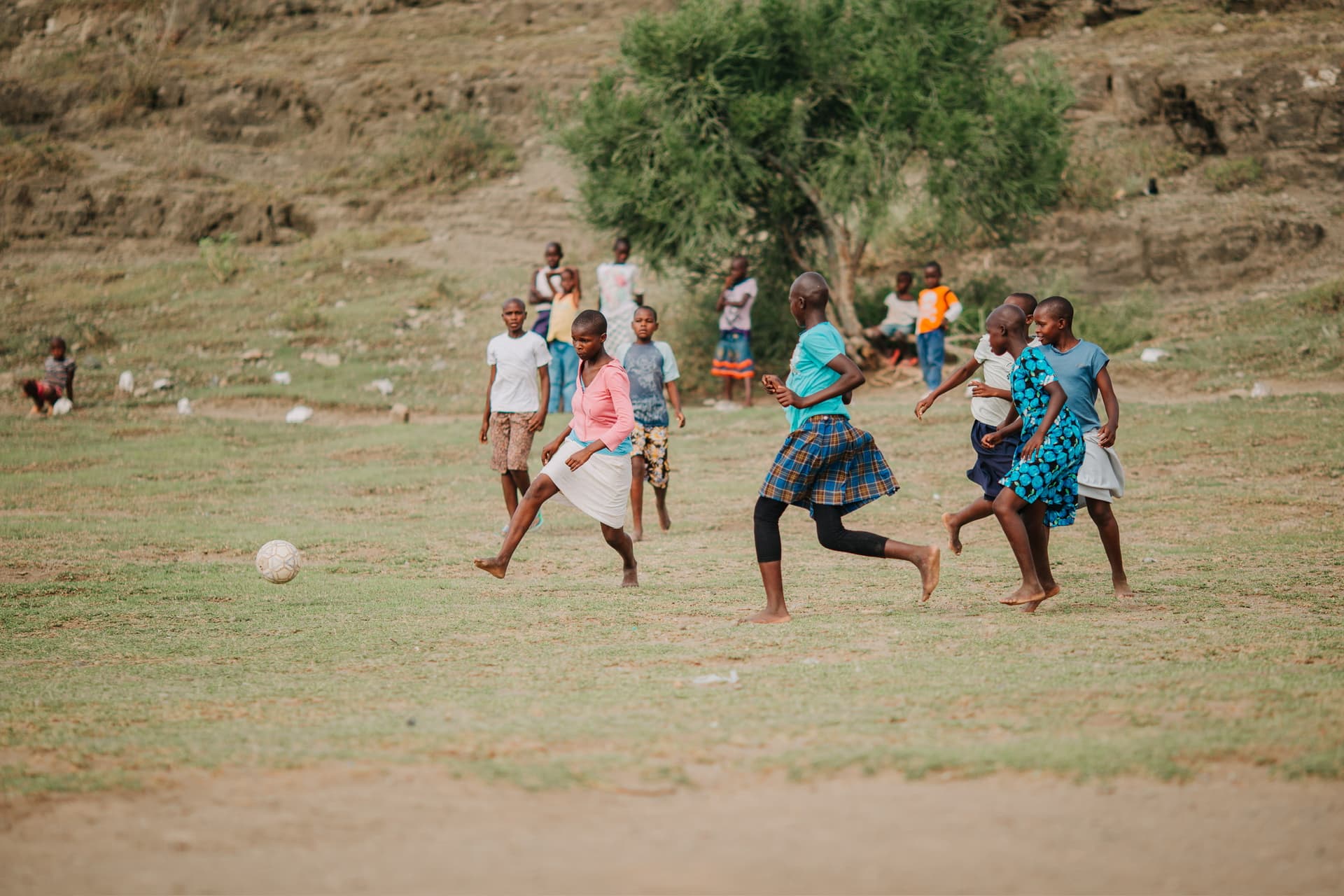 De community van Soweto: kinderen spelen